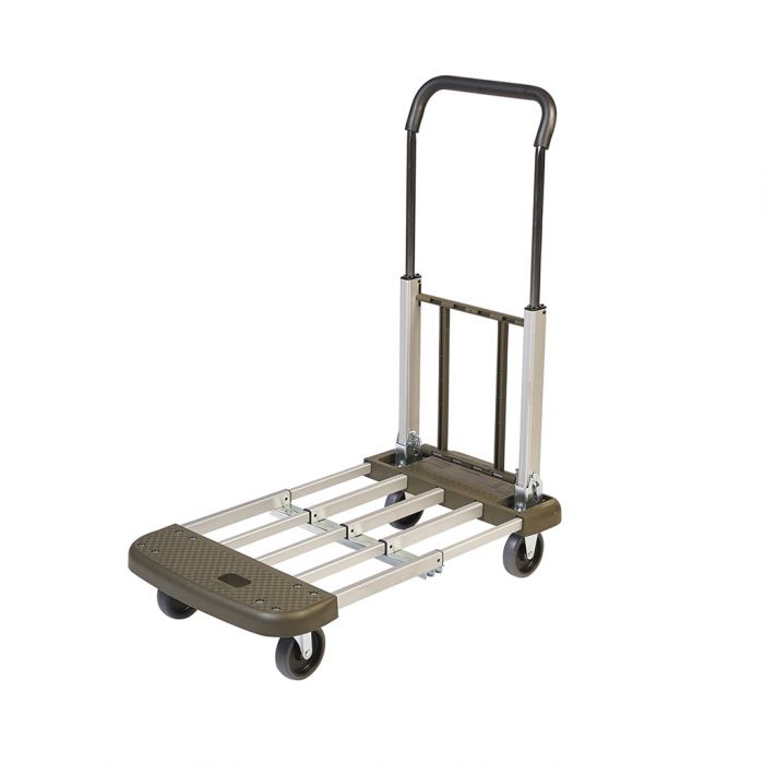 2 Tier Height Adjustable Trolley with adjustable shelves size- 1390x740x920mm