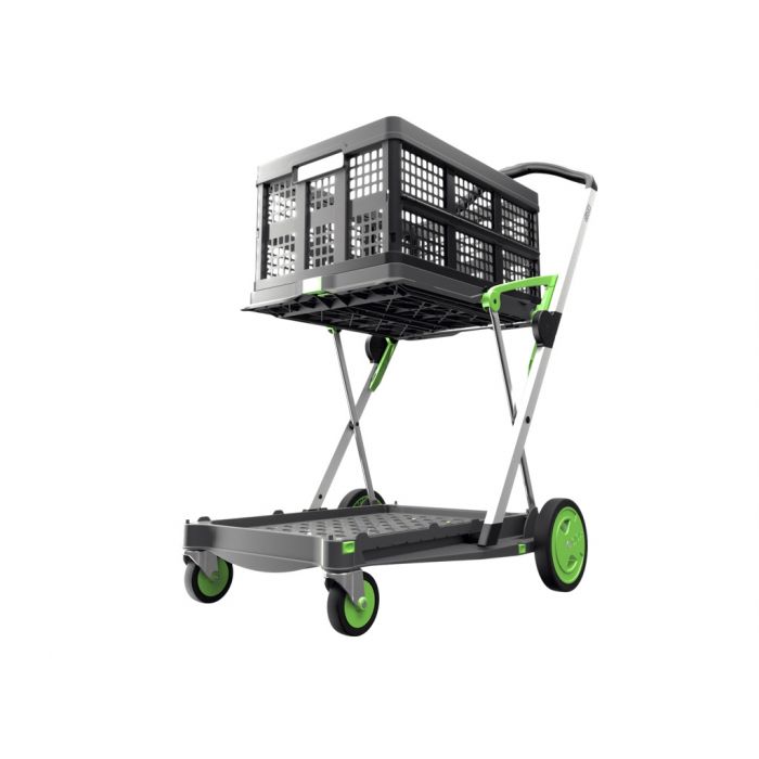 Clax Cart Collapsible Folding Trolley Ideal for Hospitals with Basket 