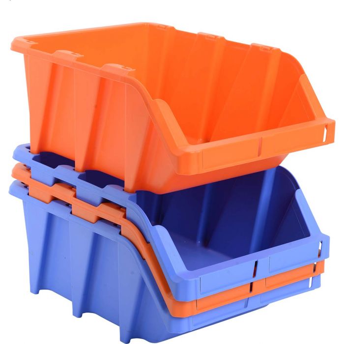 Plastic Storage Bins, Orange Plastic Storage Totes