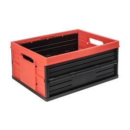 Collapsible crate - 32 litres - red and black