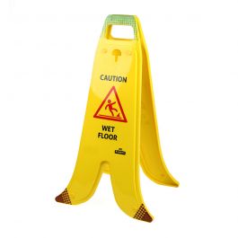 Folding Banana A-frame sign for wet floors