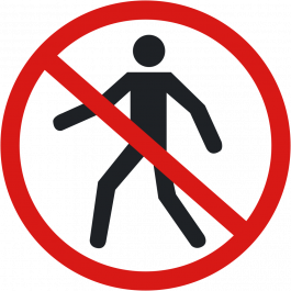 Anti-slip floor pictogram: “No Pedestrians”