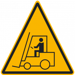 Anti-slip floor pictogram: “Warning: Forklift Area”