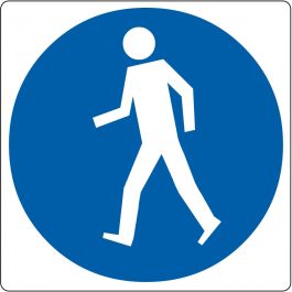 Floor pictogram for “Pedestrians Only”