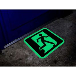 Glow-in-the-dark emergency exit sign
