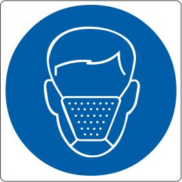 Floor pictogram for “Mouth Cap Required”