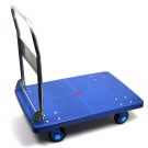 Plastic platform trolley with collapsible handlebar, 300 kg load capacity