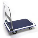 Steel platform trolley with collapsible handlebar, 300 kg load capacity
