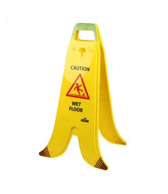 Folding Banana A-frame sign for wet floors