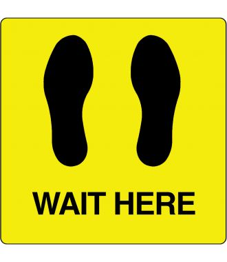 Floor pictogram for “Wait Here”