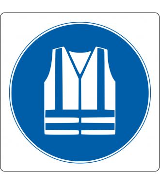 Foor pictogram for “Safety Vest Required”