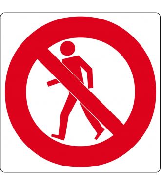 Floor pictogram for “No Pedestrians”